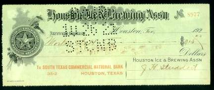 Houston Ice and Brewing check detail